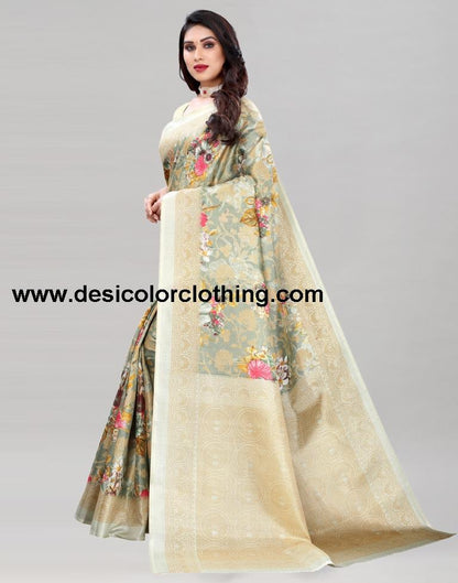 Pista Green Khadi Silk Saree | 2108S236
