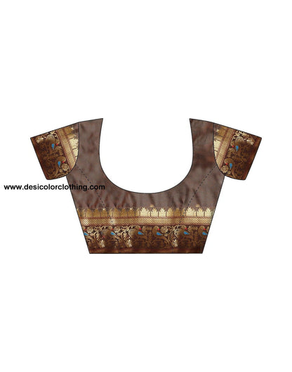 Peach Kanjivaram Silk Woven Saree