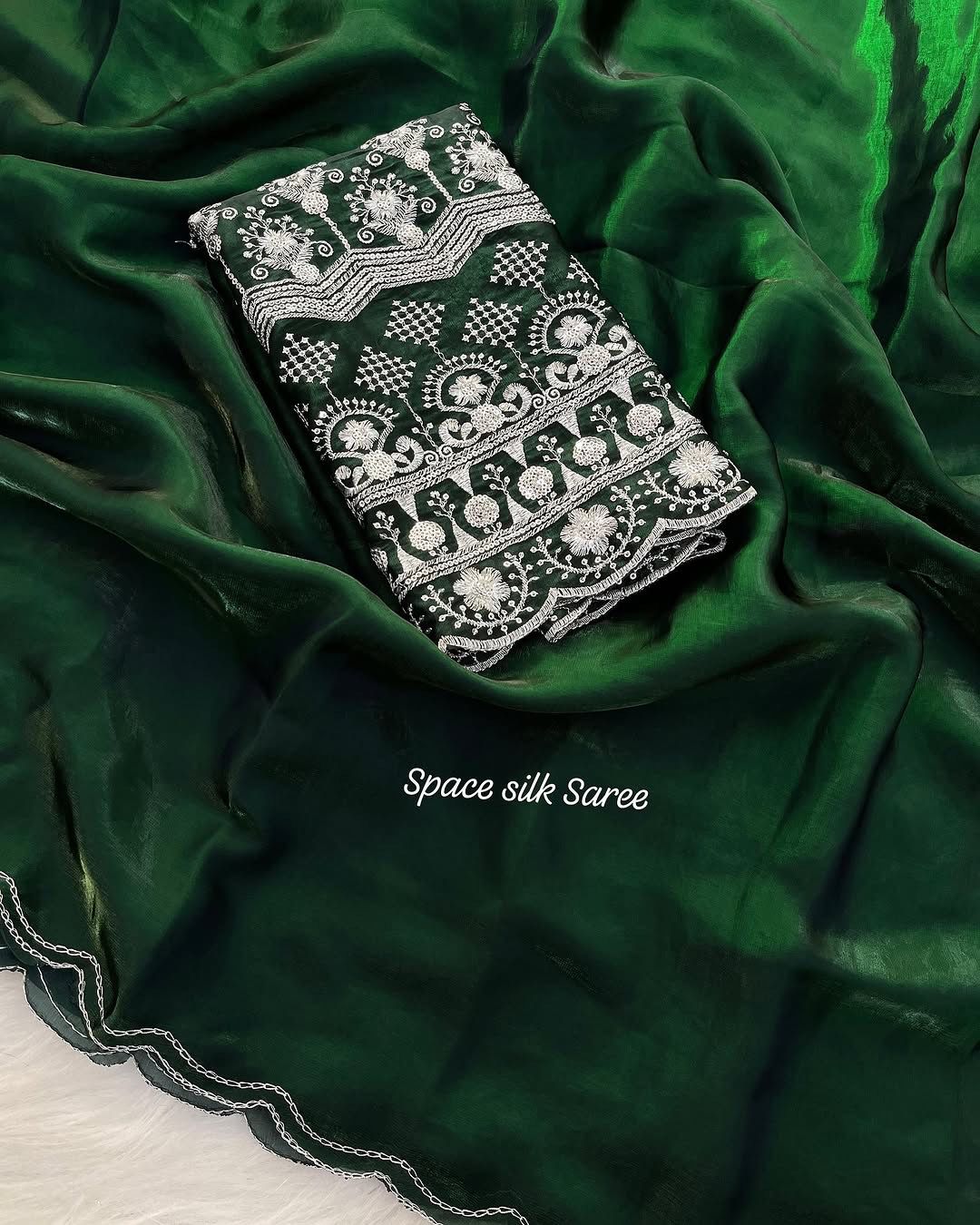 Product Image - Designer Silk Saree with Embroidery Work