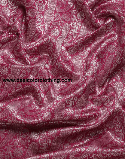 Cherry Red Banarasi Silk Saree