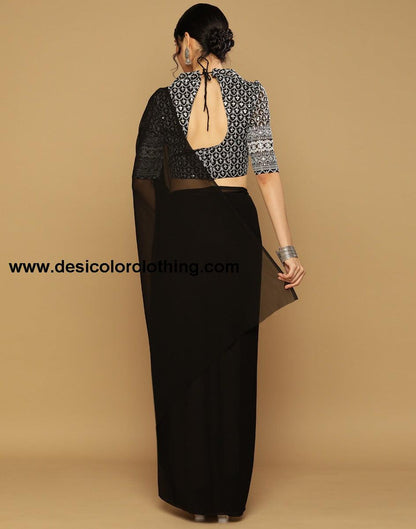 Black Georgette Saree