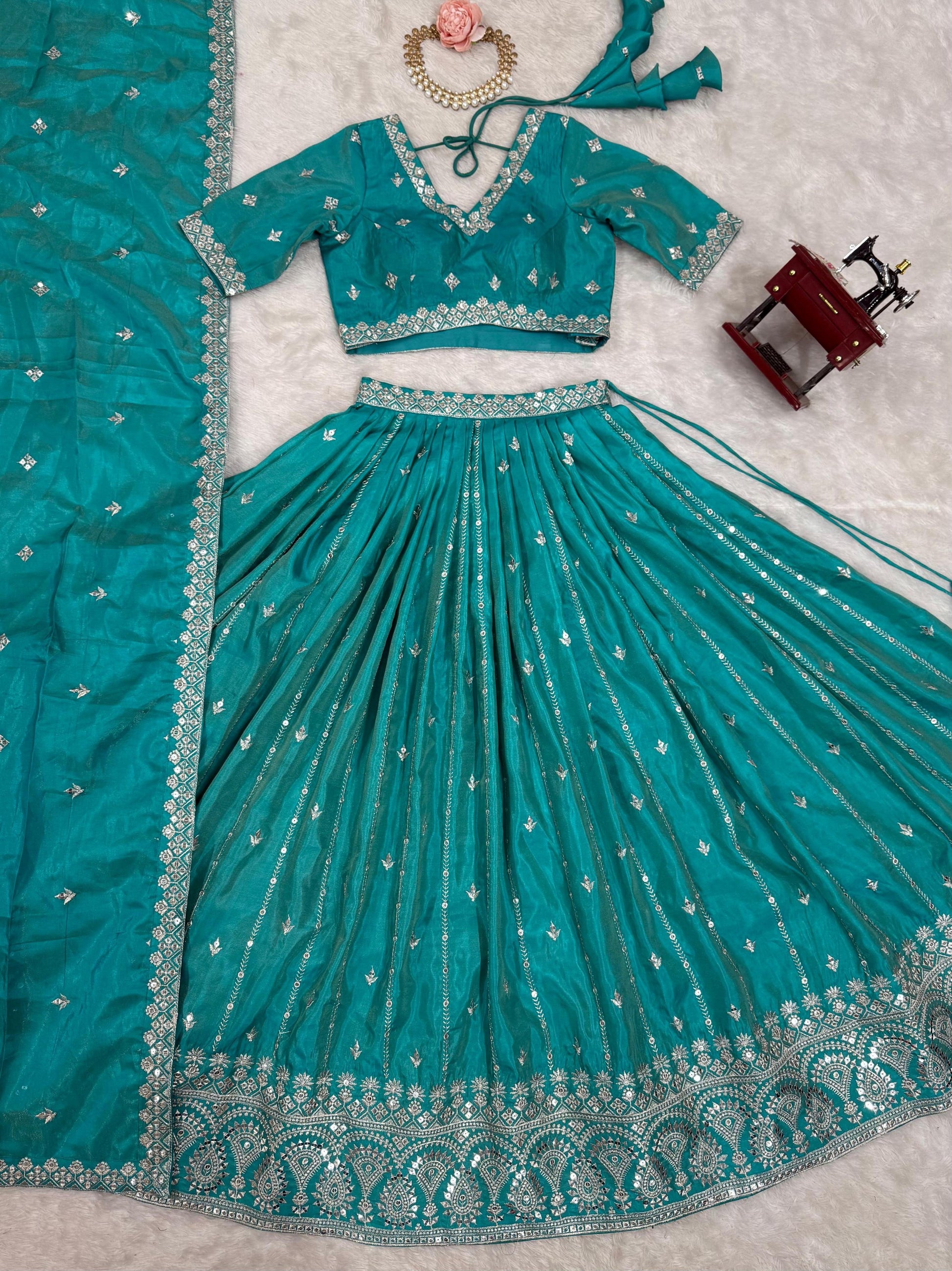Product Image - Designer Lehengha - Shimmer Silk, Festival Ready