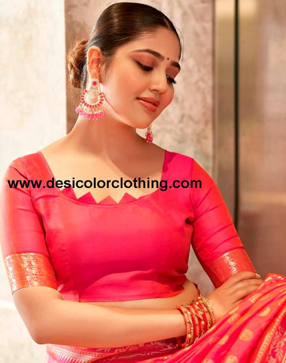 Pink Silk Weaving Saree