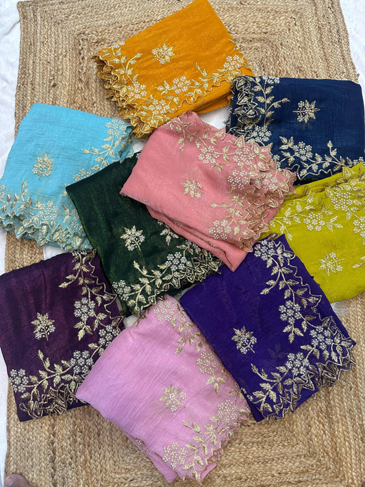 Product Image - Crunchy Crush Soft Saree with Exquisite Embroidery