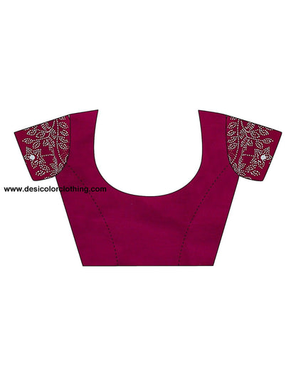 Pink Swarovski Georgette Stone Work Saree