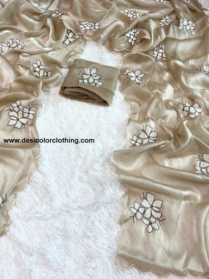 Pure Glass Jimmy Chu Chiffon Saree Collection*
