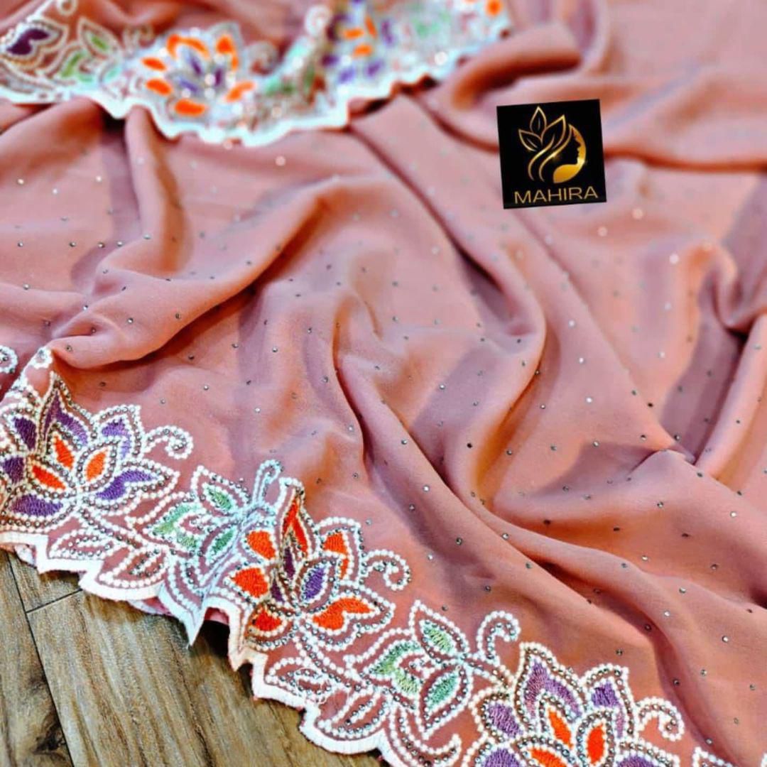 Product Image - Designer Georgette Saree - Perfect Festive and Wedding Attire