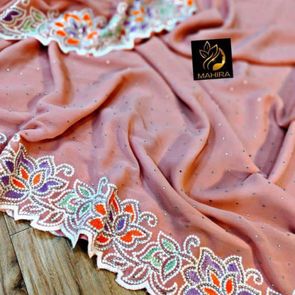 Product Image - Designer Georgette Saree - Perfect Festive and Wedding Attire