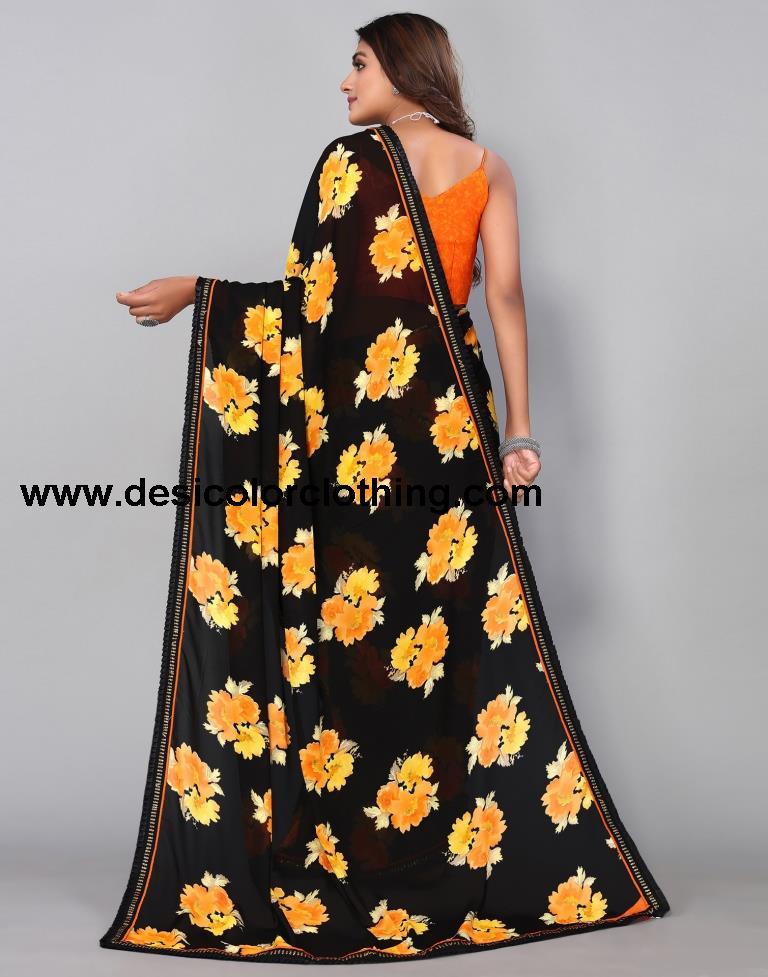 Black Georgette Saree