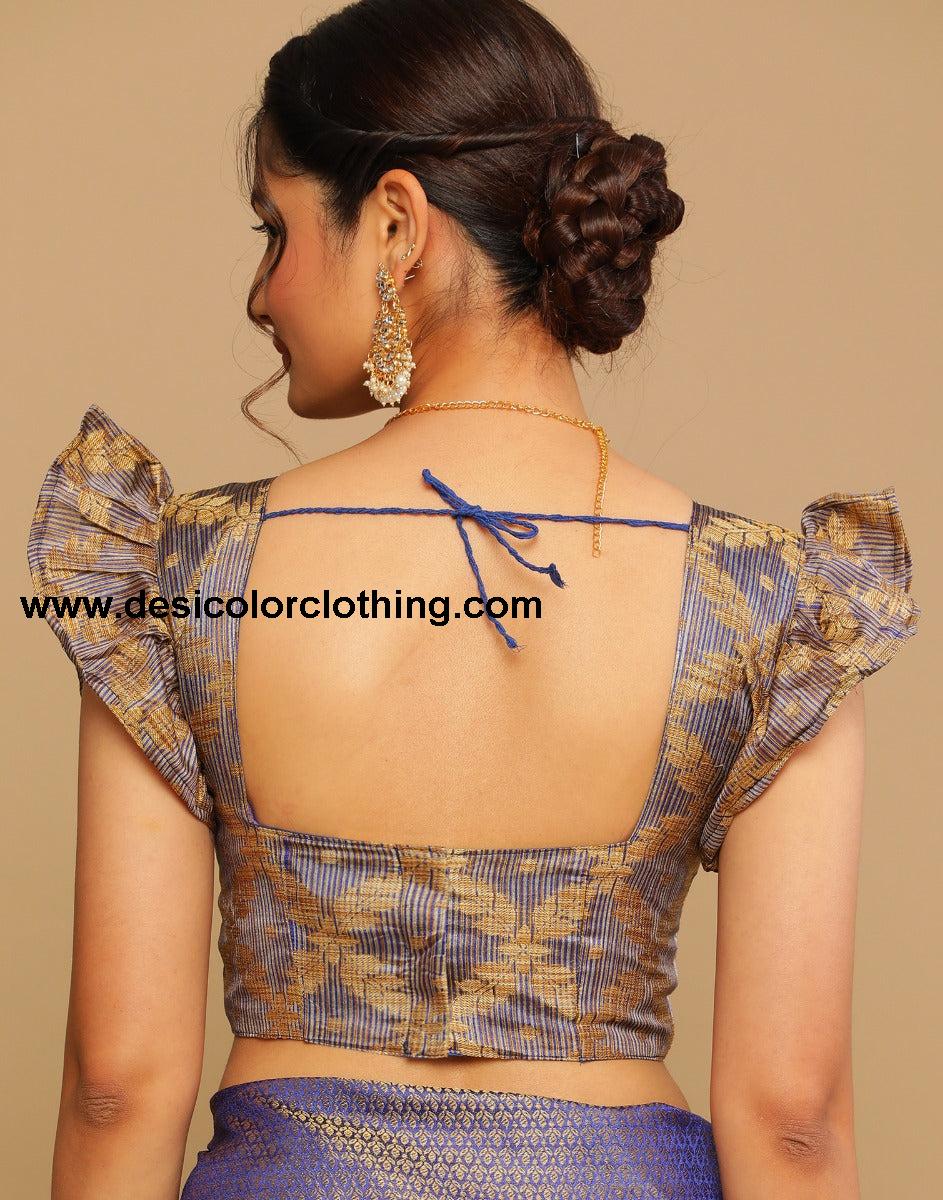 Royal Blue Coloured Banarasi Cotton Silk Saree