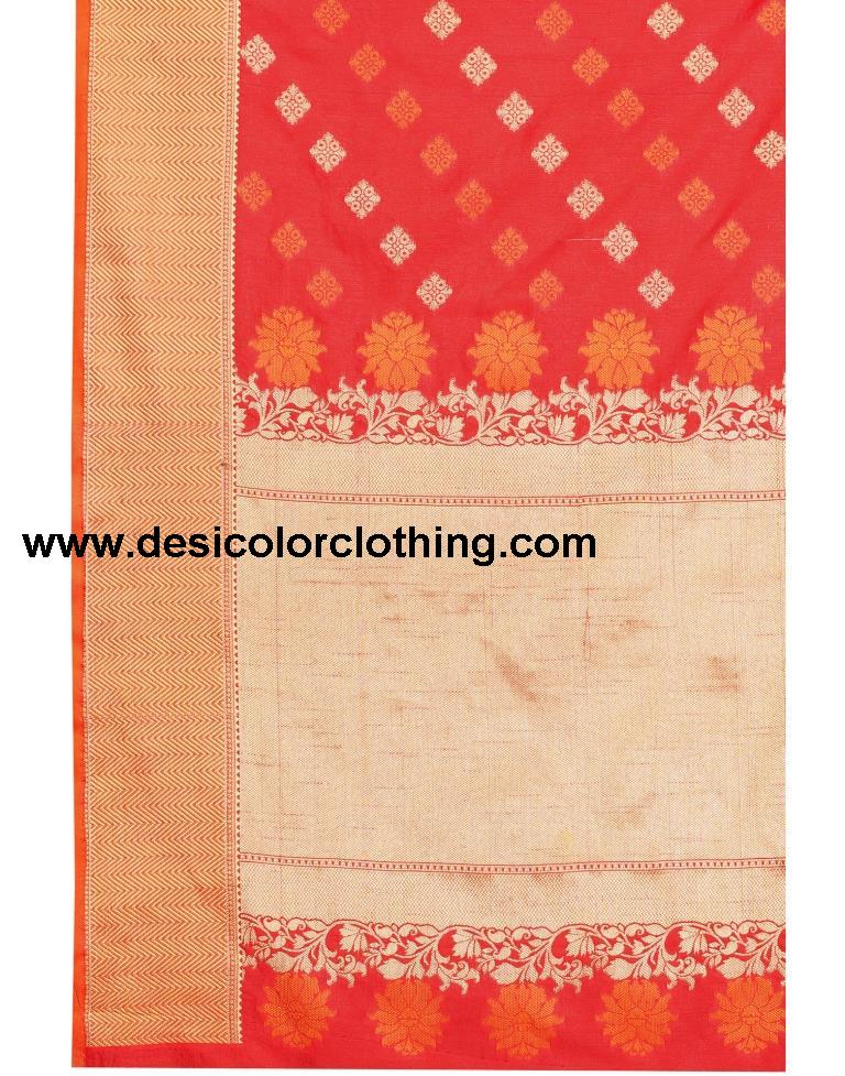Red Coloured Poly Silk Jacquard Partywear saree