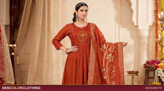 Product Image - Beautiful anrakali for party wear mal cotton - 1