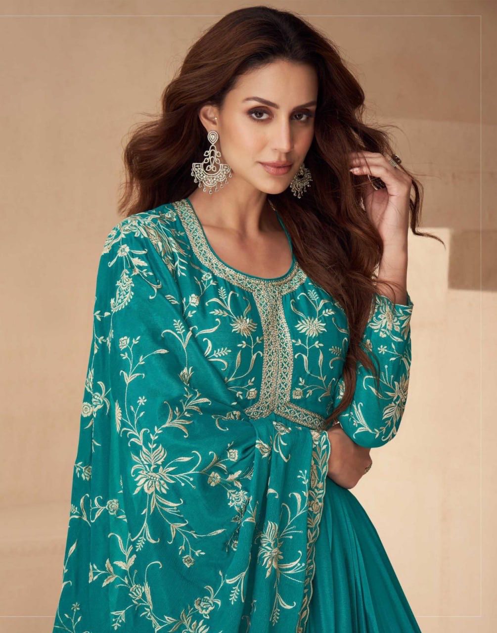 Product Image - KESARIYA BY AASHIRWAD - Designer Georgette Saree for Festive and Wedding Wear