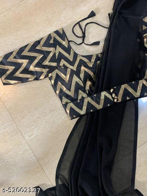 Product Image - Shop plain sarees with ready-made stitched blouses for weddings, - 1