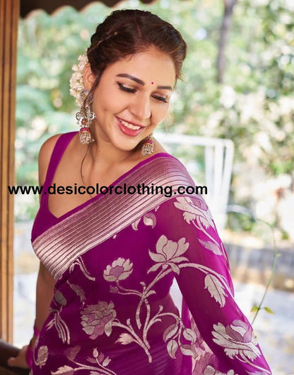 Wine Silk Saree