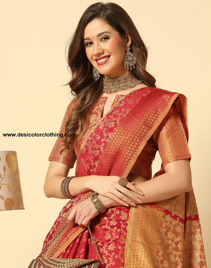Red Banarasi Silk Saree