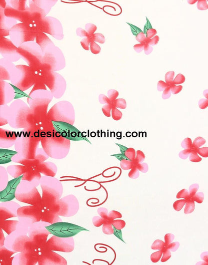 Red Georgette Floral Printed Saree