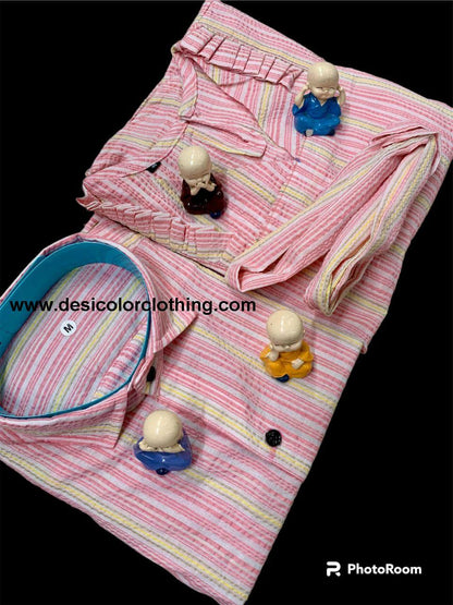 Veer-Zara-2 Pure Cotton Couple Combo (Shirt & Tunic)