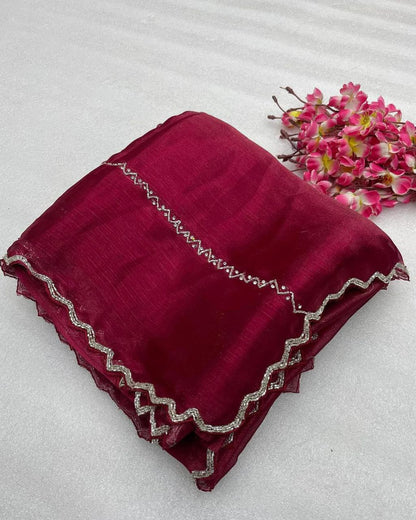 Product Image - Exquisite Zimmy Choo Designer Saree with Khatli and Hand Diamond Work