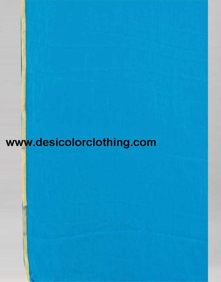 Sky Blue Plain Chiffon Saree