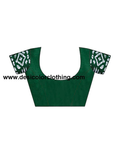 Bottle Green Cotton Printed Ready To Wear
