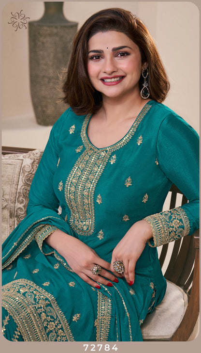 Product Image - KULEESH - SANGEET Designer Georgette Saree - Embroidered Chinon Fabric