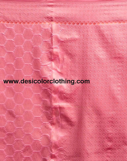 Pink Silk Plain Saree