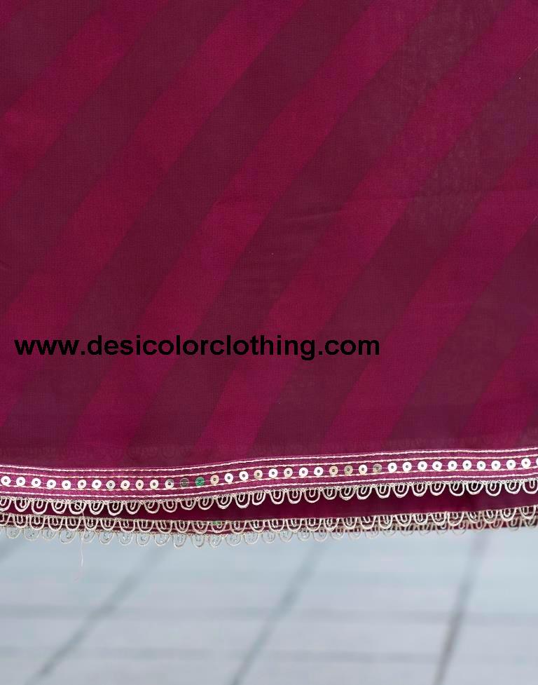 Wine Georgette Printed Saree