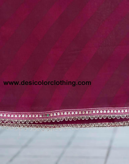 Wine Georgette Printed Saree
