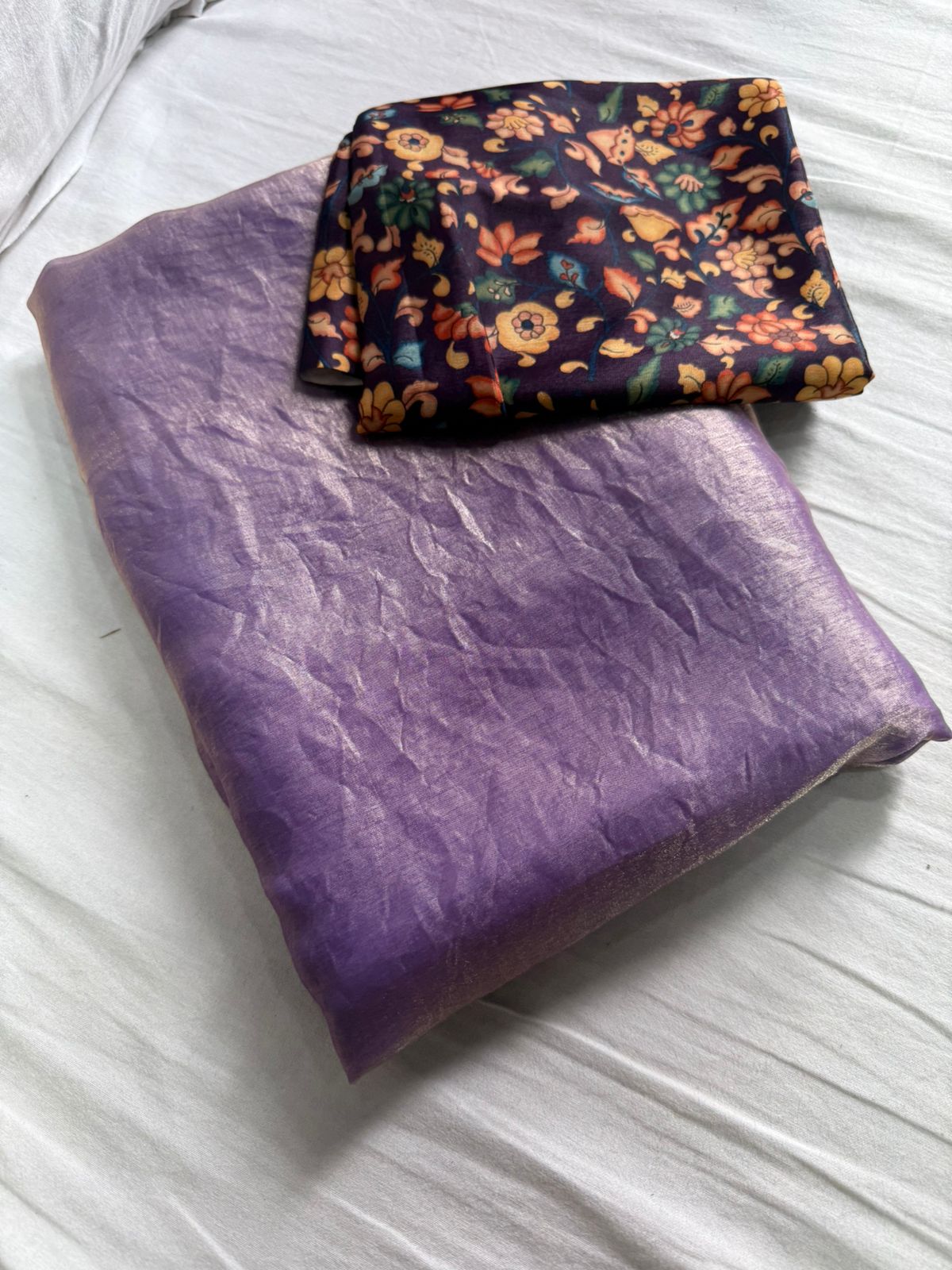 Product Image - Space Soft Silk Saree with Digital Print Blouse