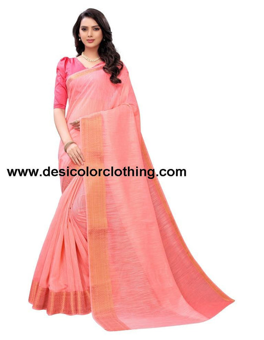 Pink Coloured Chanderi Jacquard Partywear saree | SLV1529S108