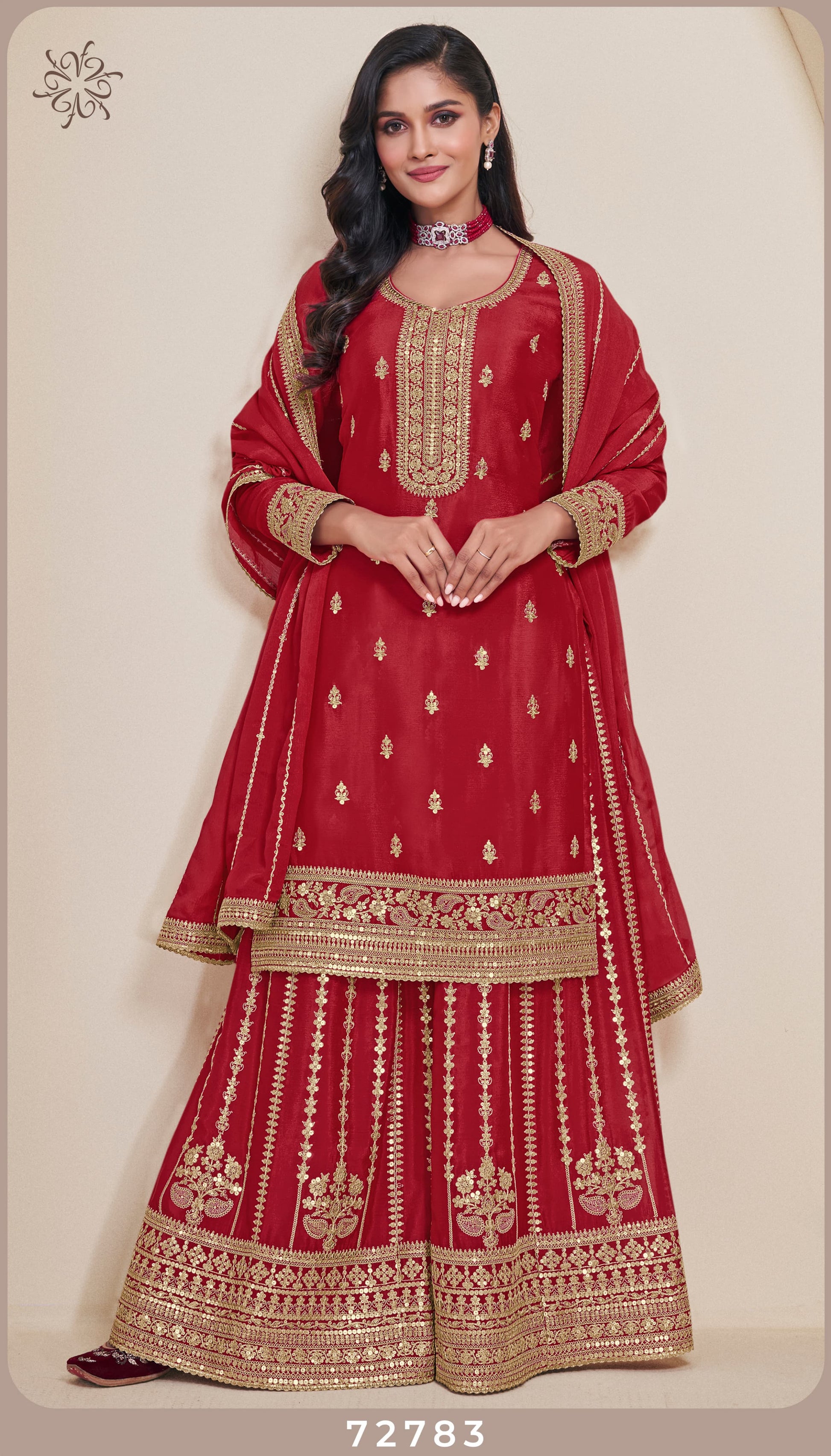 Product Image - KULEESH - SANGEET Designer Georgette Saree - Embroidered Chinon Fabric