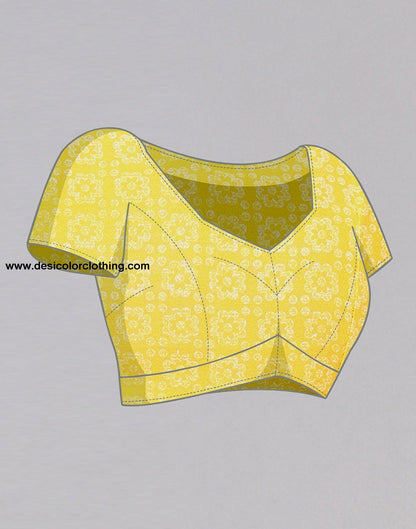 Yellow Georgette Printed Saree