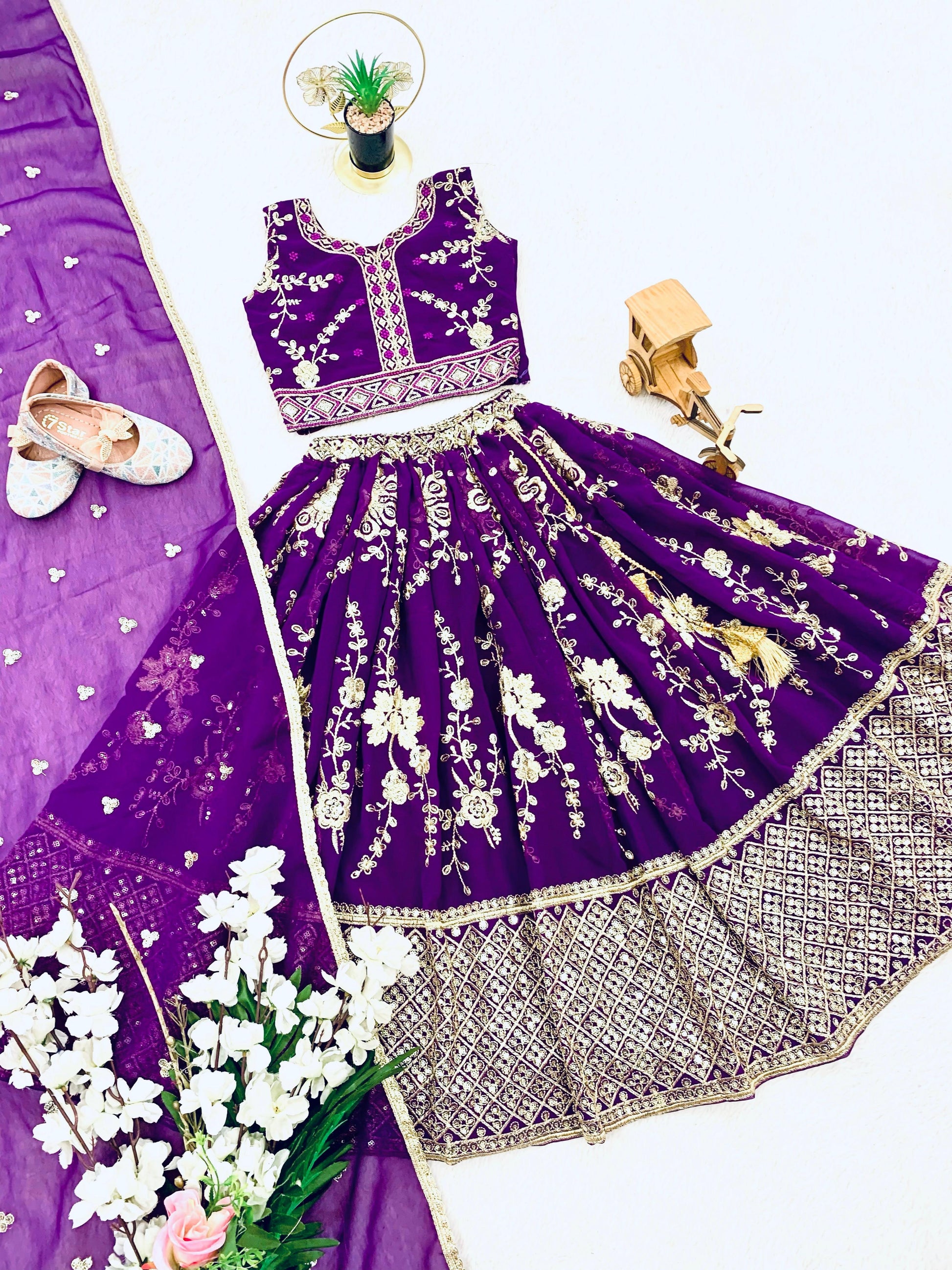 Product Image - Designer Georgette Kids Lehenga for Festive Season