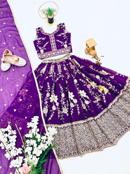 Product Image - Designer Georgette Kids Lehenga for Festive Season