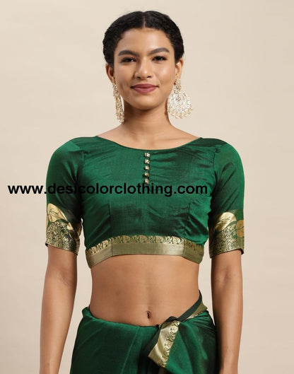 Bottle Green Silk Saree