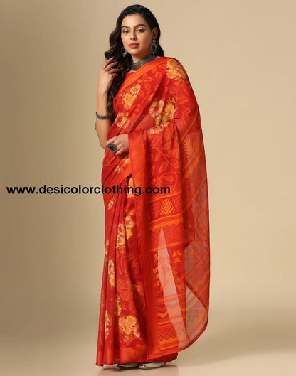 Red Brasso Saree