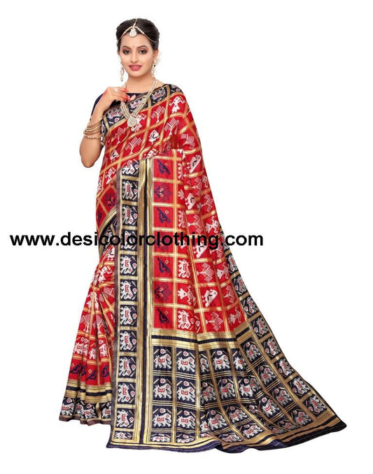 Red Coloured Poly Silk Jacquard Partywear saree | SLV1319S105