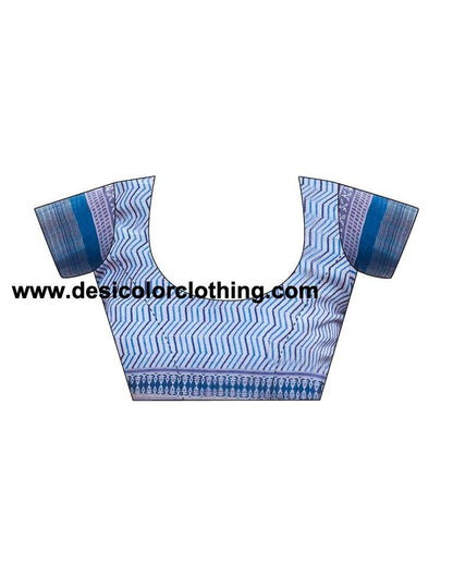 Blue Silk Printed Saree
