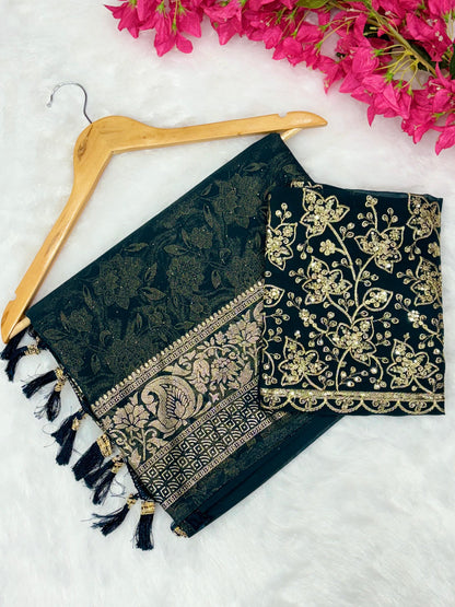 Product Image - Designer Silk Apurva Georgette Saree - Festive & Wedding Wear