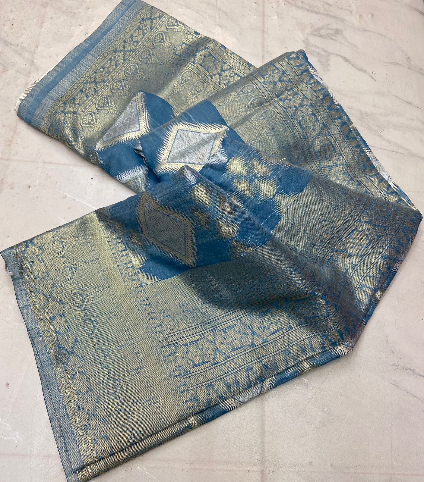Product Image - Designer Pure Cotton Saree with Heavy Weaving Work – Ethnic & Festive Wear