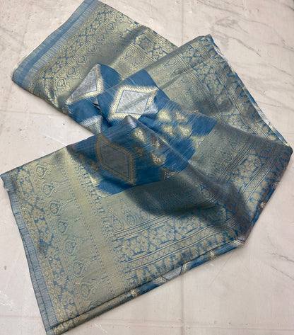 Product Image - Designer Pure Cotton Saree with Heavy Weaving Work – Ethnic & Festive Wear