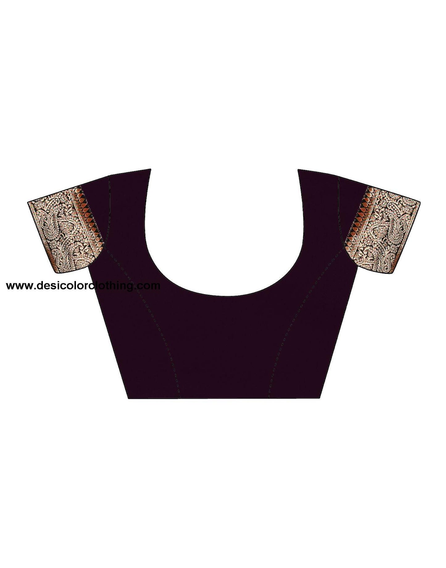 Black and Copper Jacquard Silk Saree