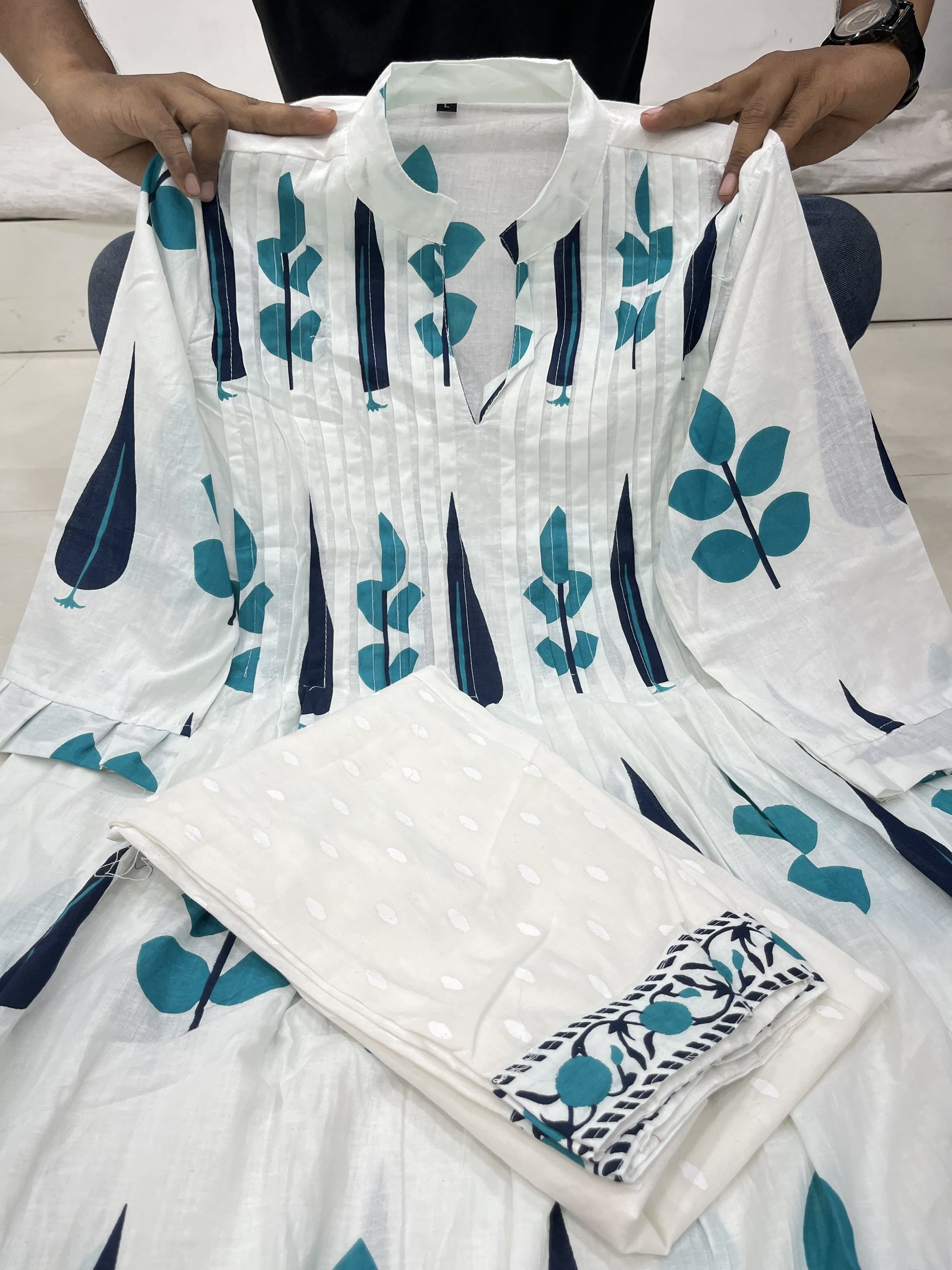 Product Image - Hand Block Printed Kurta Set - Elegant Summer Special