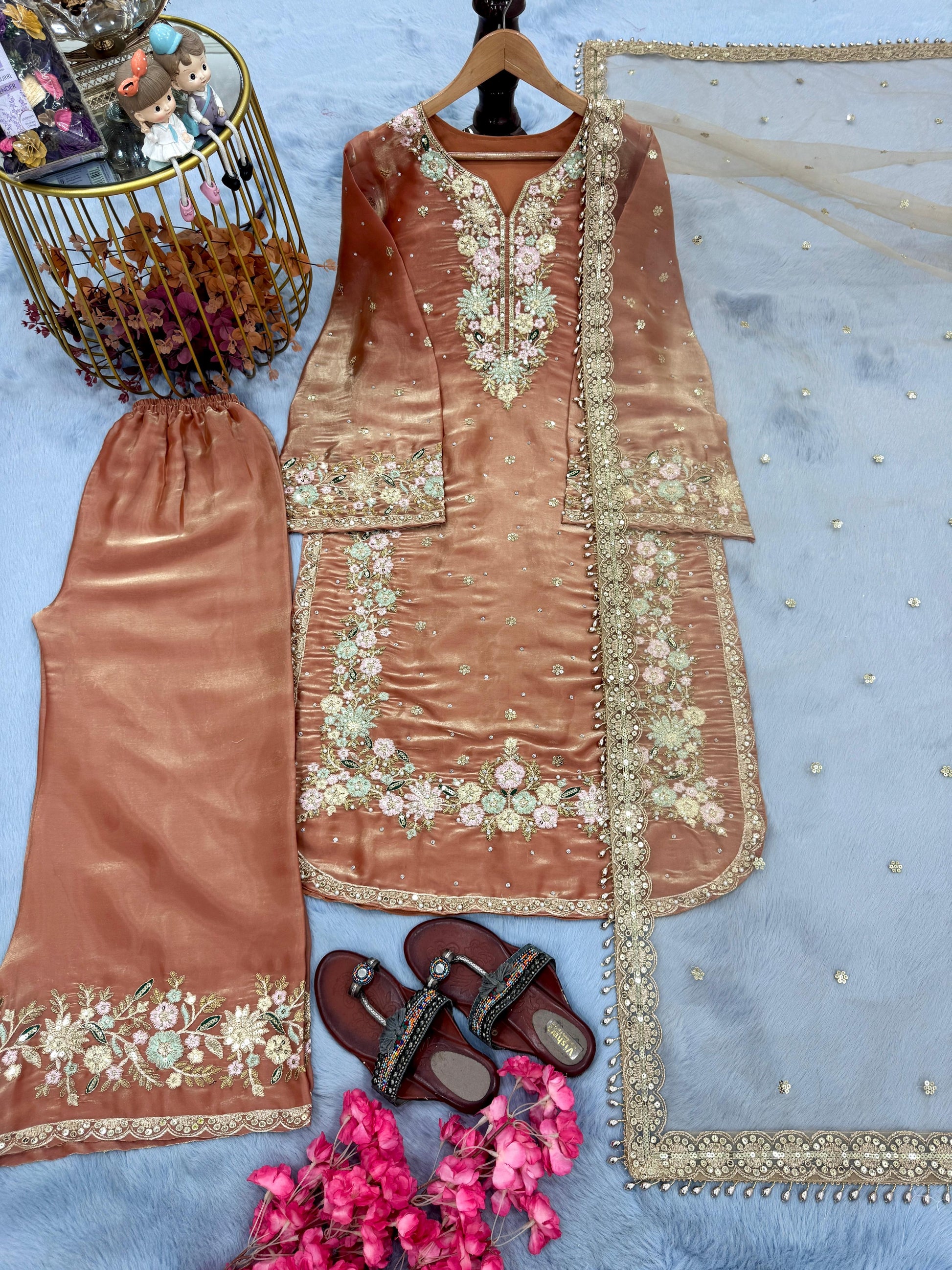 Heavy Palazzo Suits for Women | Designer Wedding & Party Wear Canada DesiColorClothing