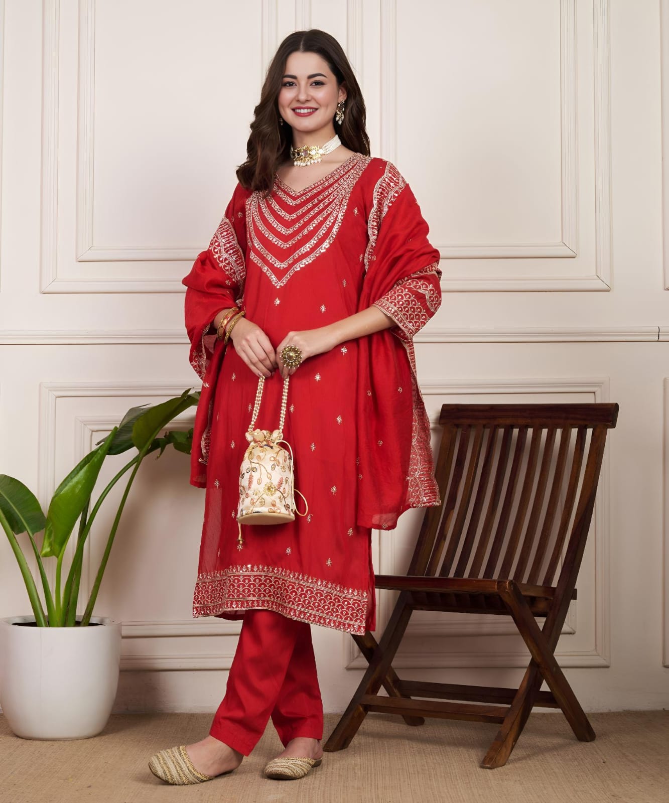 Product Image - Designer Chanderi Silk Suit