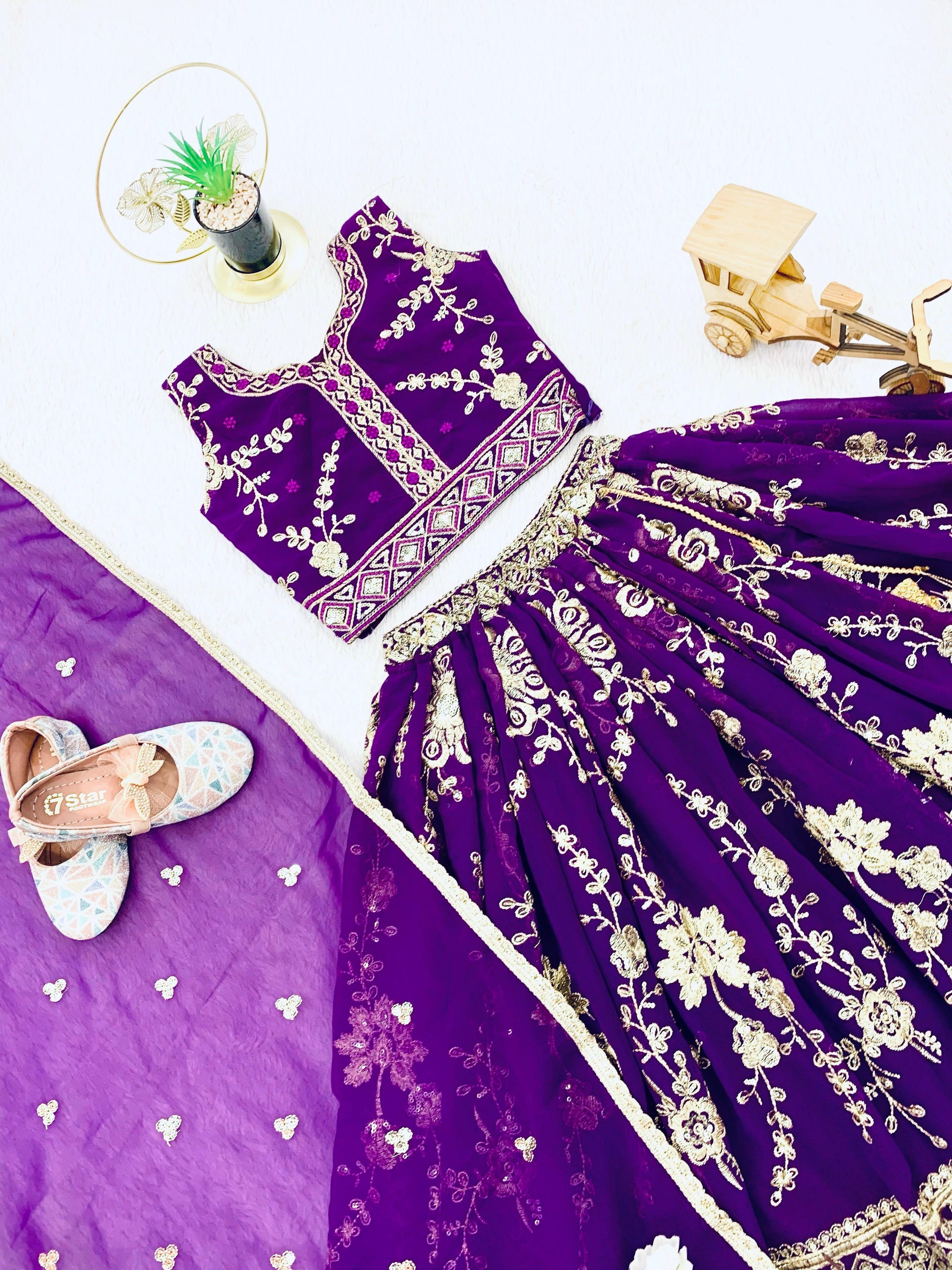 Product Image - Designer Georgette Kids Lehenga for Festive Season