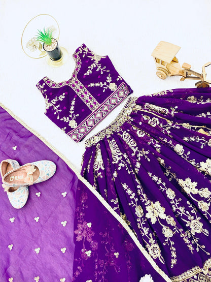 Product Image - Designer Georgette Kids Lehenga for Festive Season