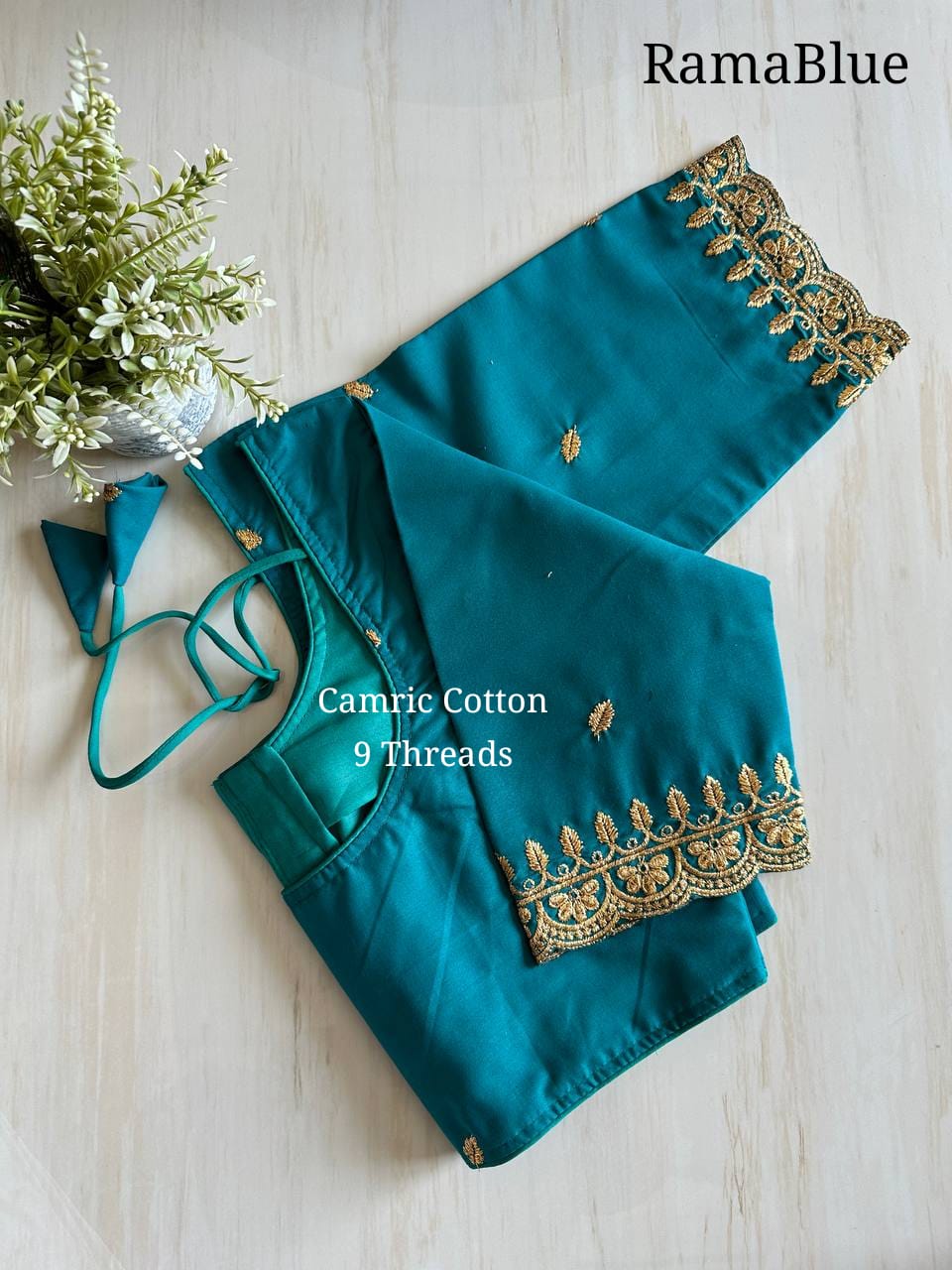 Elegant Camric Cotton Kurta with Zari and Embroidery Work