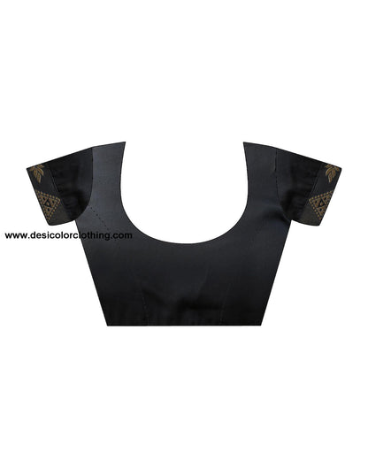 Black Printed Silk Saree